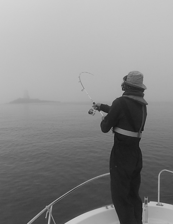 Pêche Tonton bar dans la brume