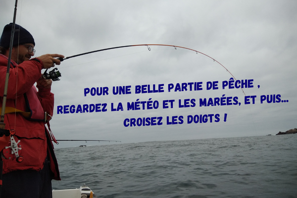Pour une belle partie de pêche , regardez la météo et les marées, et puis… croisez les doigts !